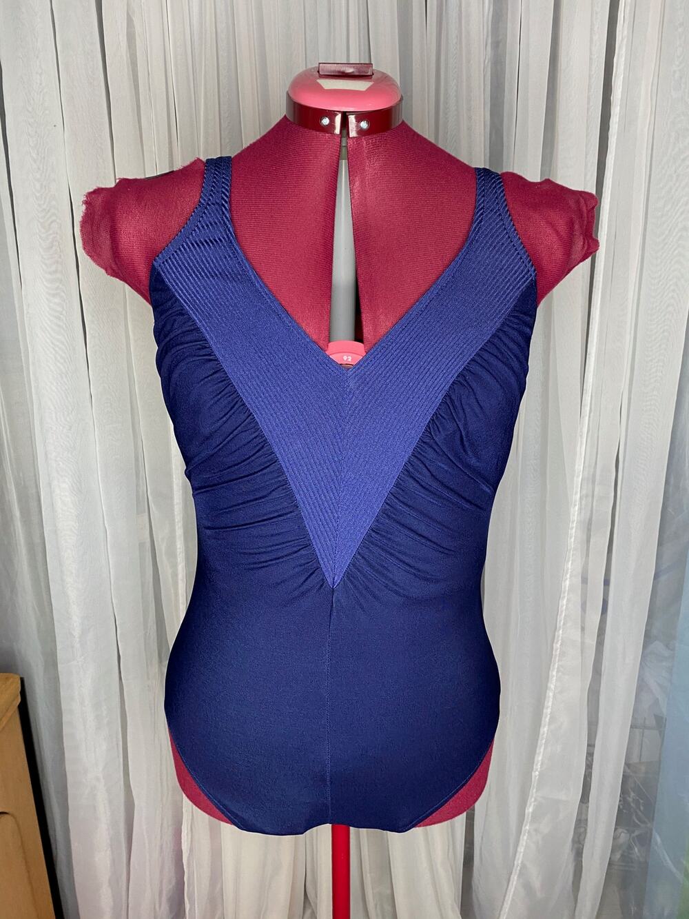 Robby Len swimfashion  swimsuit one piece Vintage chevron blue